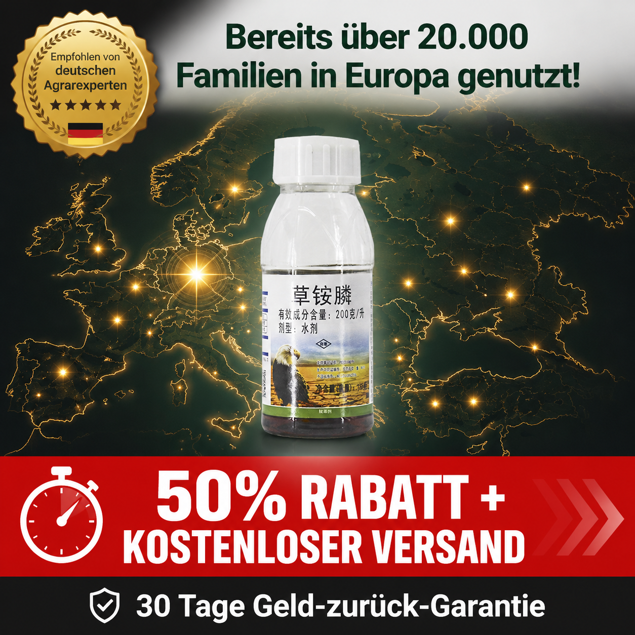 ✅👍Ultimatives Profi-Unkrautvernichter-Konzentrat: 1 Kappe für 1000 m² – Sichtbar in 3 Stunden & 3-fache Geld-zurück-Garantie!