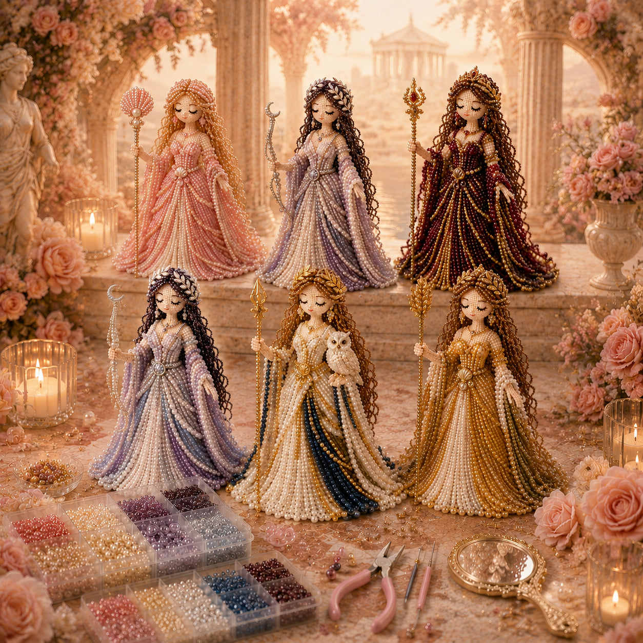Divine Goddess Beaded Doll DIY Kit – Handmade Mythology Princess Collection