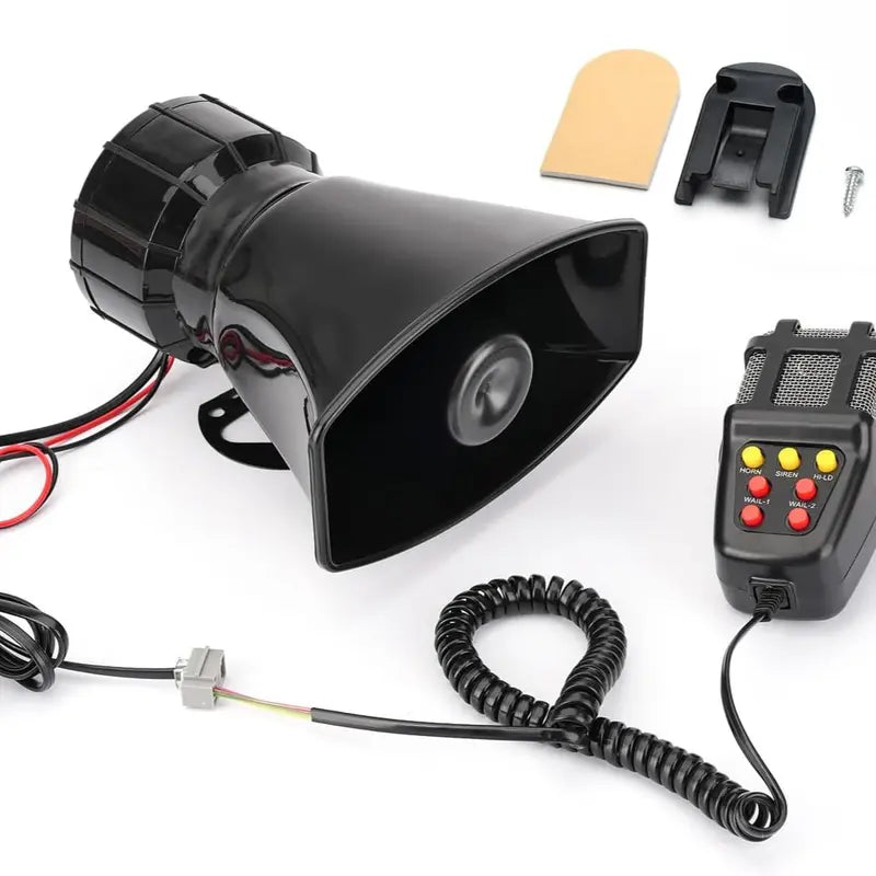 ππ 12V Power Car Exterior Sound Speaker Kit with Mic, 7-Tone Horn