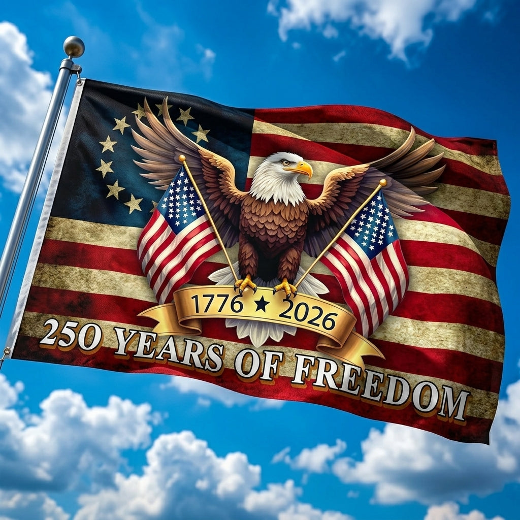 π¦
250 Years of Freedom American Flag | 1776-2026 Patriotic Eagle Banner