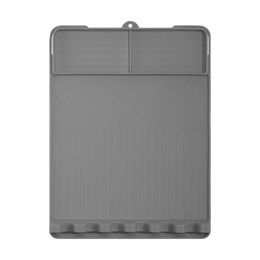 Silicone Grill Side Shelf Mat,Non-Slip Heat-Resistant BBQ Tool Holder for Spatulas, Tongs & Sauces, Oil-Proof Griddle Accessories