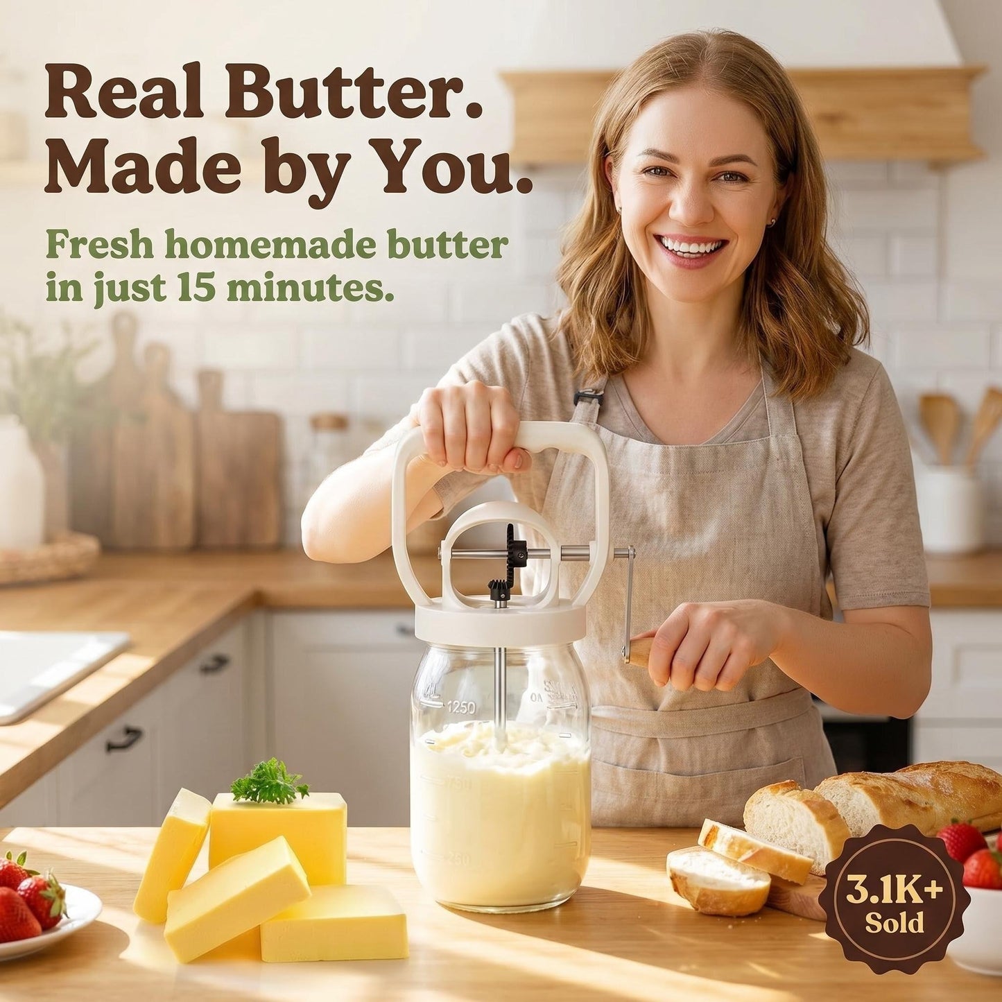 ChurnCraftTM🧈Hand Crank Butter Churner