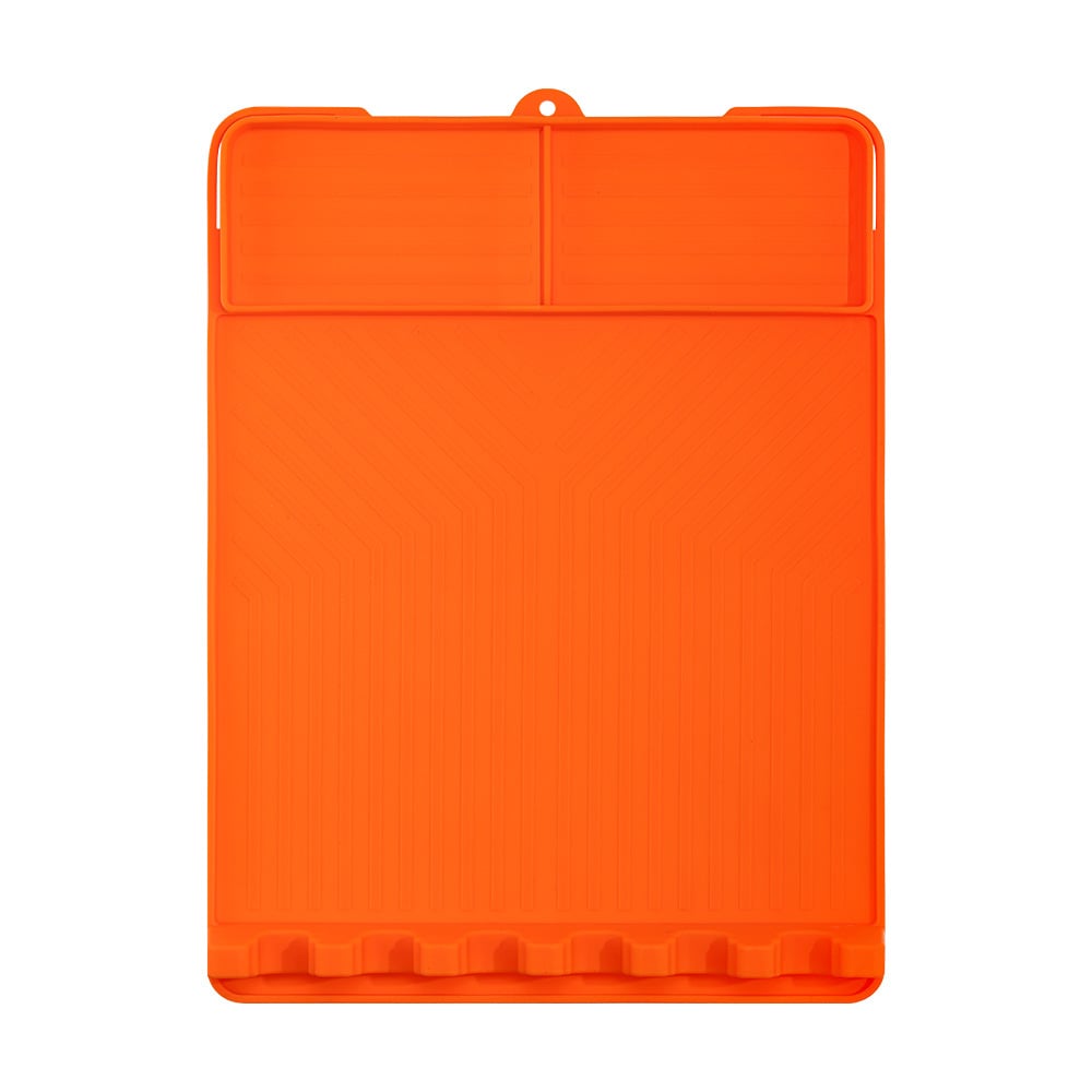 Silicone Grill Side Shelf Mat,Non-Slip Heat-Resistant BBQ Tool Holder for Spatulas, Tongs & Sauces, Oil-Proof Griddle Accessories