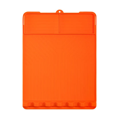 Silicone Grill Side Shelf Mat,Non-Slip Heat-Resistant BBQ Tool Holder for Spatulas, Tongs & Sauces, Oil-Proof Griddle Accessories