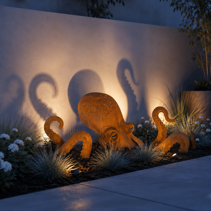 Rust Patina Giant Octopus Garden Sculpture