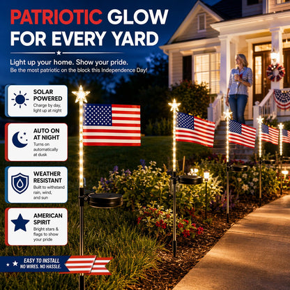 Solar American Flag Lights