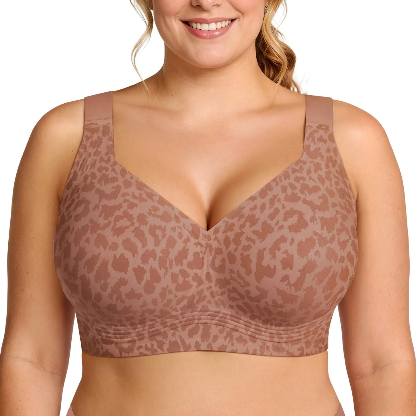 ✨Soft Intention Women's Seamless Red Bra Wireless Soft Bralette Full Coverage Push Up T-shirt Comfortable Everyday Wear
