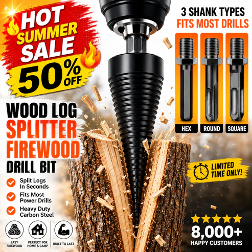 🔥 Hot Summer Sale 50% OFF🔥Heavy-Duty Conical Firewood Splitting Drill Attachment