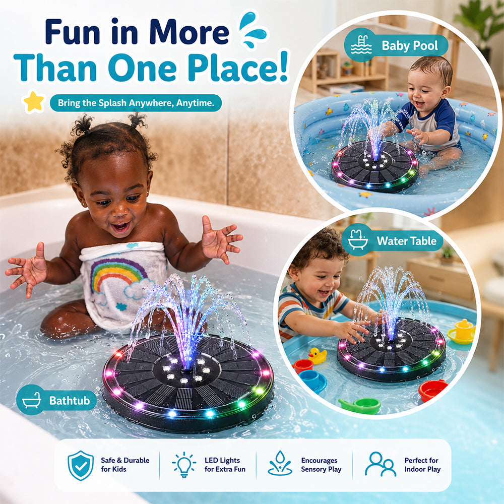 Kids Bath Fountain Toy with Colorful LED Lights – Automatic Water Spray Bathtub Toy for Toddlers & Babies