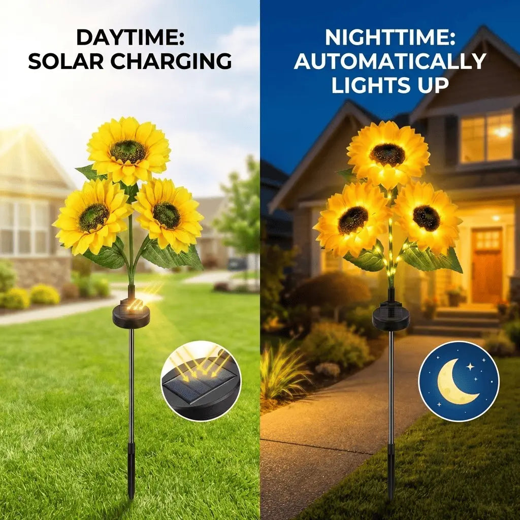 🌞27.6 " Solar LED Sunflower Garden Lights