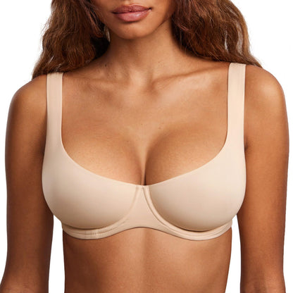 Underwire Support Seamless Unlined Balconette Bra