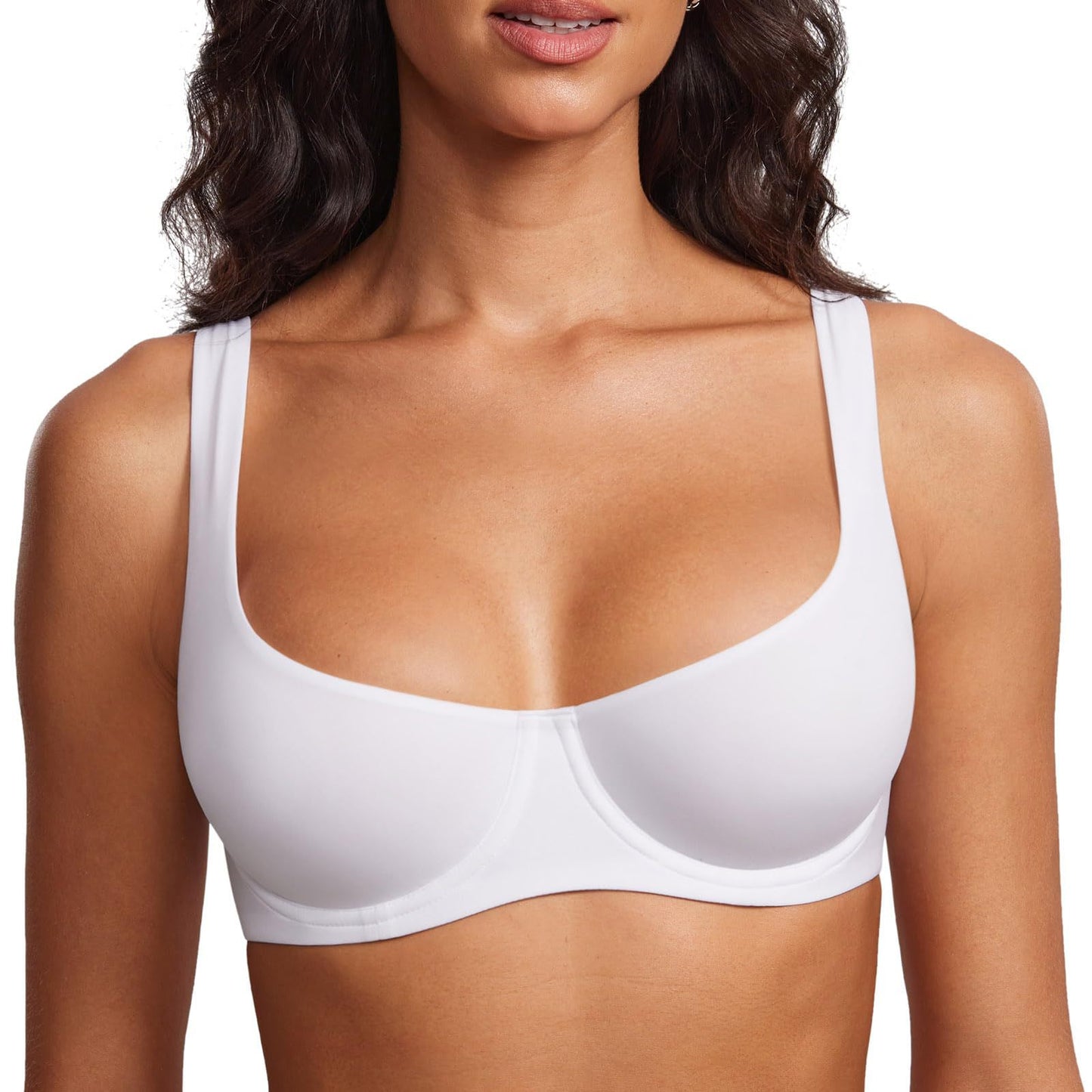 Underwire Support Seamless Unlined Balconette Bra