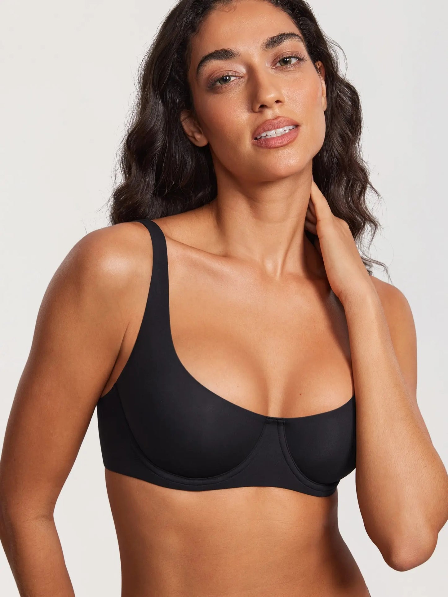 Underwire Support Seamless Unlined Balconette Bra