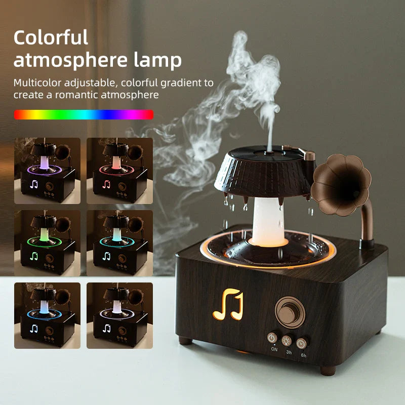 Vintage Rotating Gramophone Air Humidifier with Remote