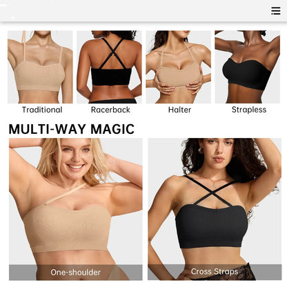 💥Stay Put Bandeau Bra, Wireless Seamless Comfort Day