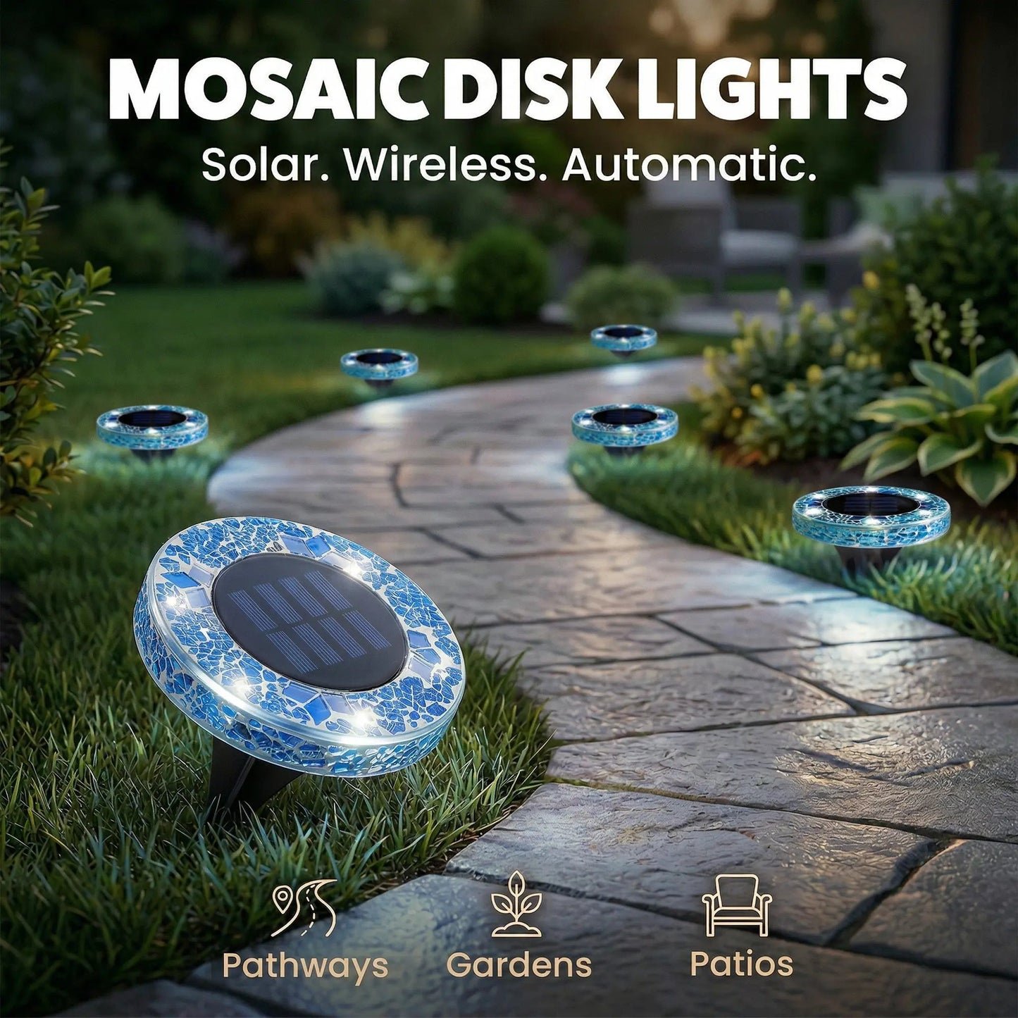 Stained Glass Mosaic Disk Lights