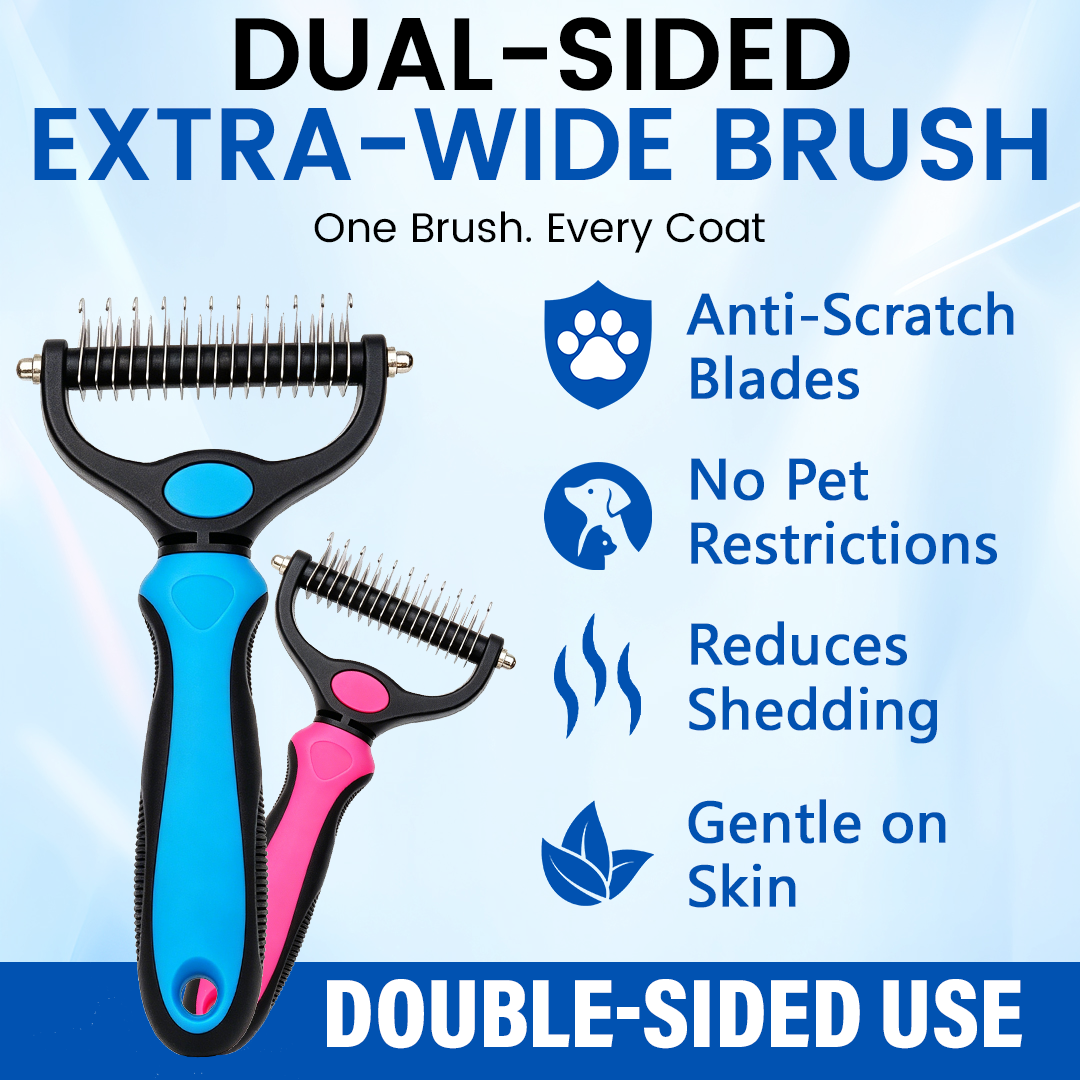 🐾 Ceoerty® Painless Pet Grooming Brush – Double-Sided De-Shedding & Detangling  Comb