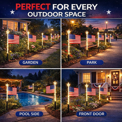 Solar American Flag Lights