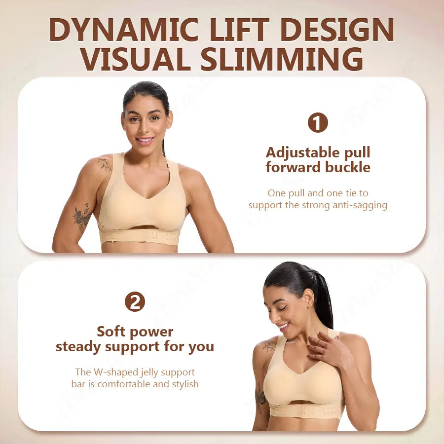 All-Day Comfort: Beige Wireless Sports Bra with Integrated Molded Cups | Seamless Full Coverage Bra for Yoga & Training