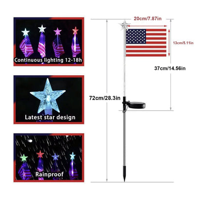 Solar American Flag Lights