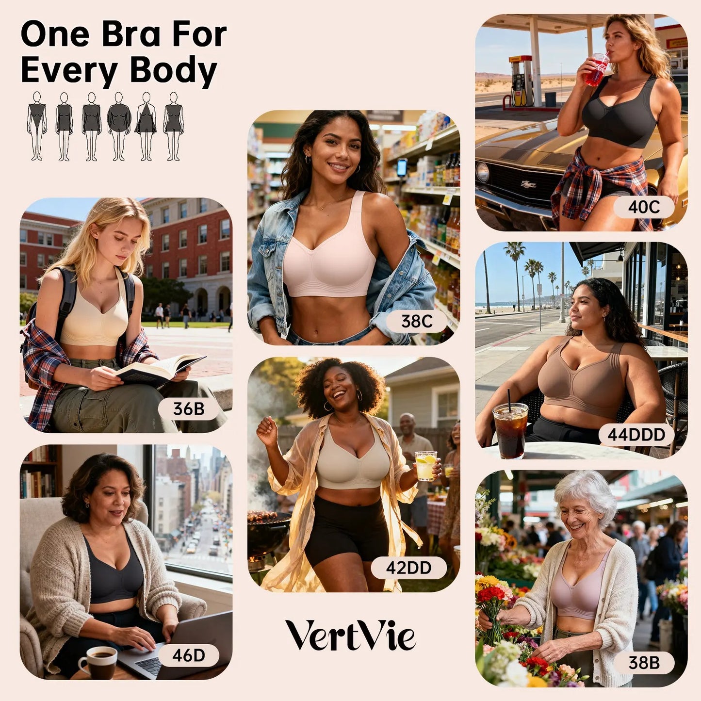 ✨Soft Intention Women's Seamless Red Bra Wireless Soft Bralette Full Coverage Push Up T-shirt Comfortable Everyday Wear