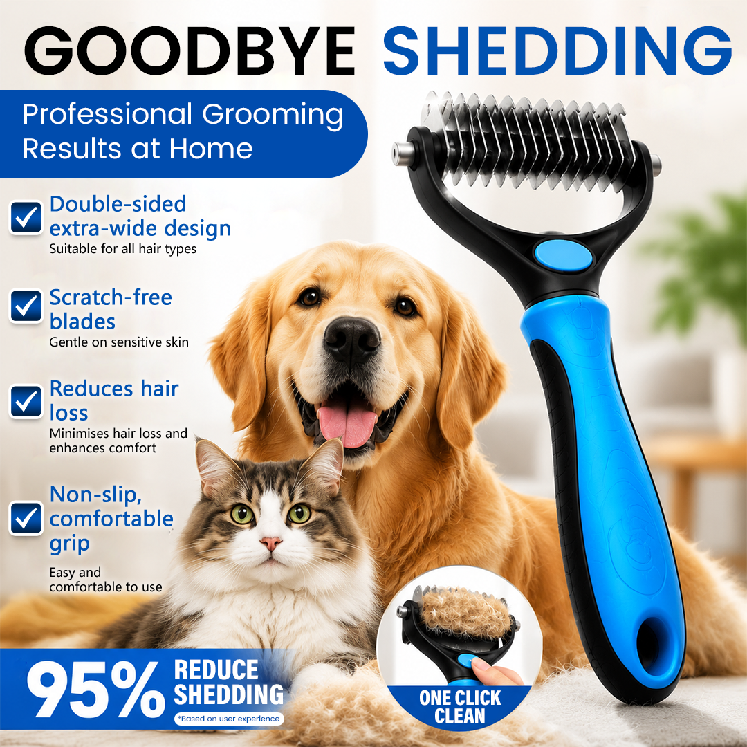🐾 Ceoerty® Painless Pet Grooming Brush – Double-Sided De-Shedding & Detangling  Comb