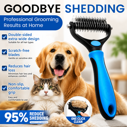 🐾 Ceoerty® Painless Pet Grooming Brush – Double-Sided De-Shedding & Detangling  Comb