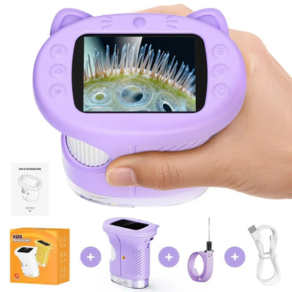 🎁Perfect Gift🎁1000X Handheld Microscope for Kids with 4K 2.0" Screen, Photo & Video Camera