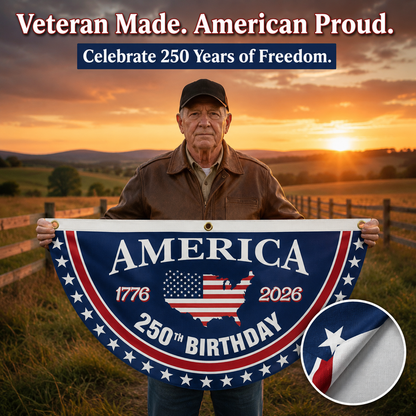 🗽USA 250th Anniversary Flag Half Round Banner🦅