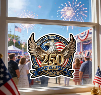 Celebrate 250 Years of Freedom – USA Patriotic Car Decal 1776–2026