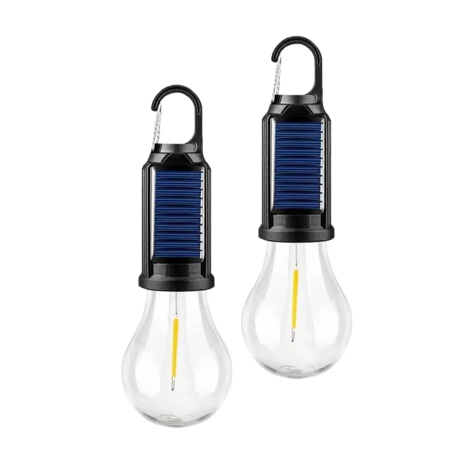 2/4 PCS Rechargeable Solar LED Light Bulbs with Waterproof Clip Hook
