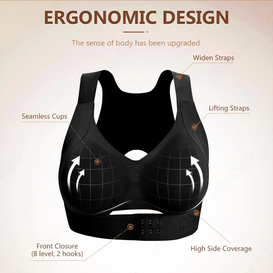 All-Day Comfort: Beige Wireless Sports Bra with Integrated Molded Cups | Seamless Full Coverage Bra for Yoga & Training