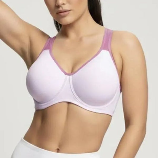 💥Soft Support Non-padded Unlined Full Coverage Wide Strap Outside Underwire Sports Bra