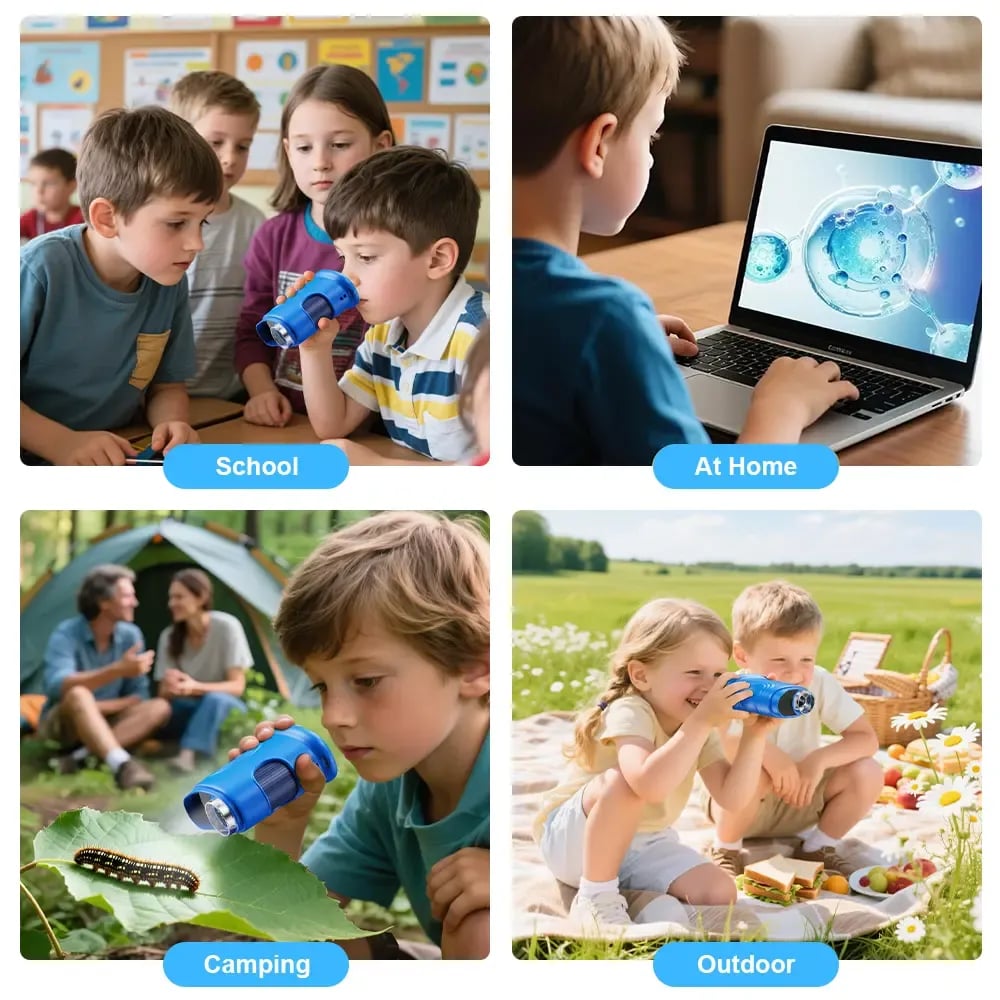 🎁Perfect Gift🎁1000X Handheld Microscope for Kids with 4K 2.0" Screen, Photo & Video Camera