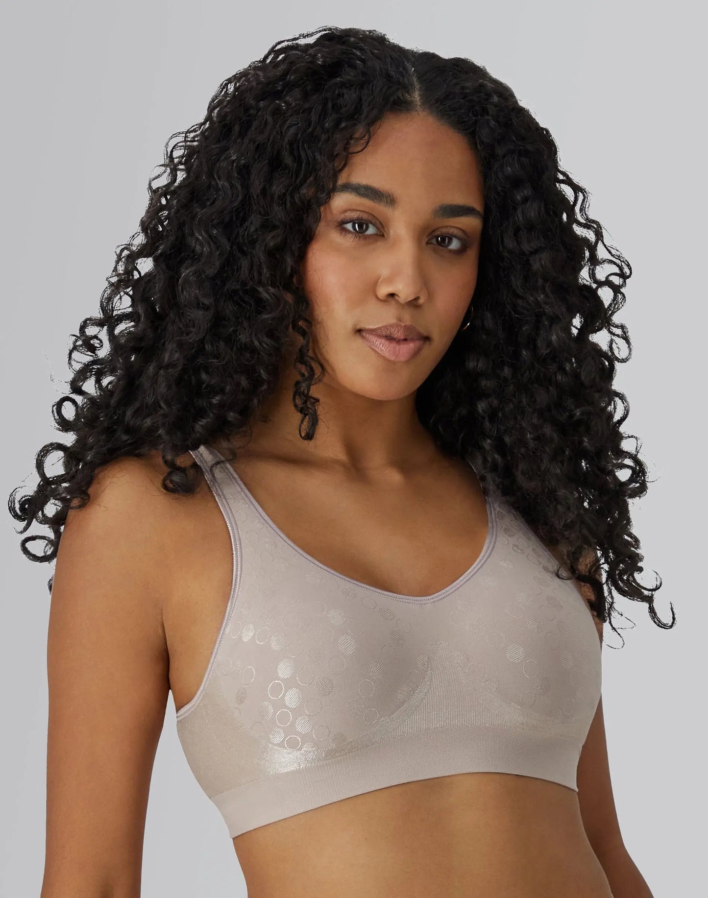 💥Comfort Revolution ComfortFlex Fit Shaping Wireless Bra White Tropic L Fabric Seamless