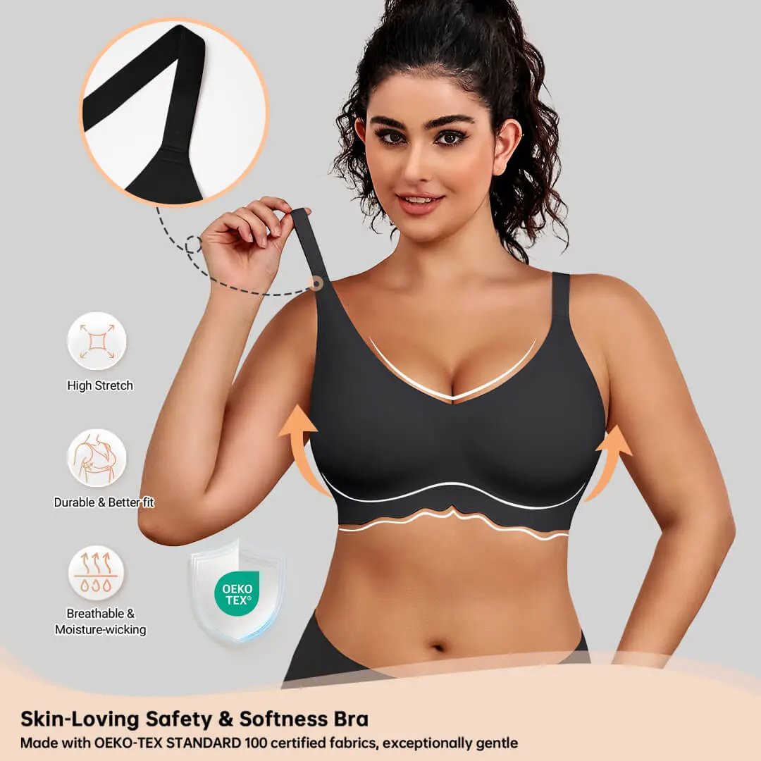 Women Seamless Wireless Everyday Bra Comfortable Push Up Womenswear Full Coverage No Underwire Supportive Bra