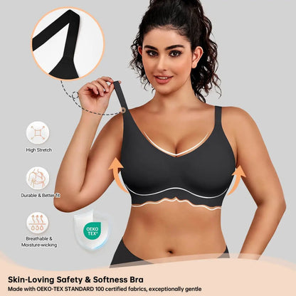 Women Seamless Wireless Everyday Bra Comfortable Push Up Womenswear Full Coverage No Underwire Supportive Bra