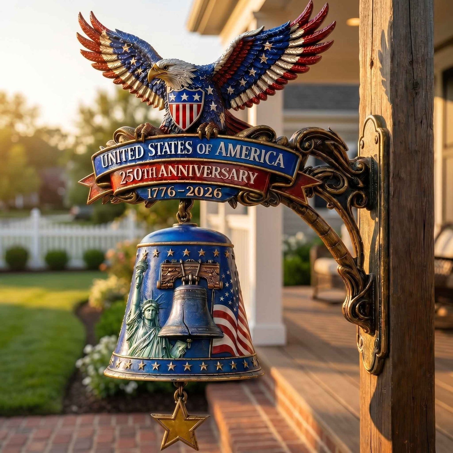 ✨USA 250th Anniversary Patriotic Eagle Wall Bell | Celebrate 250 Years of Freedom