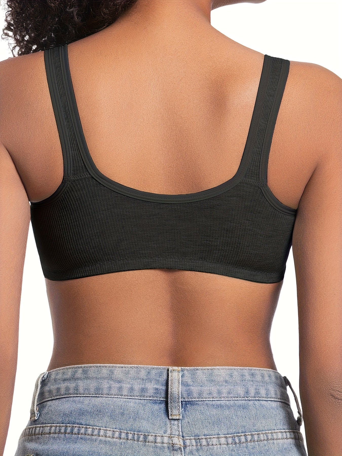 3-Pack Women's Front Closure Wireless Bras: Cross-Back, Seamless