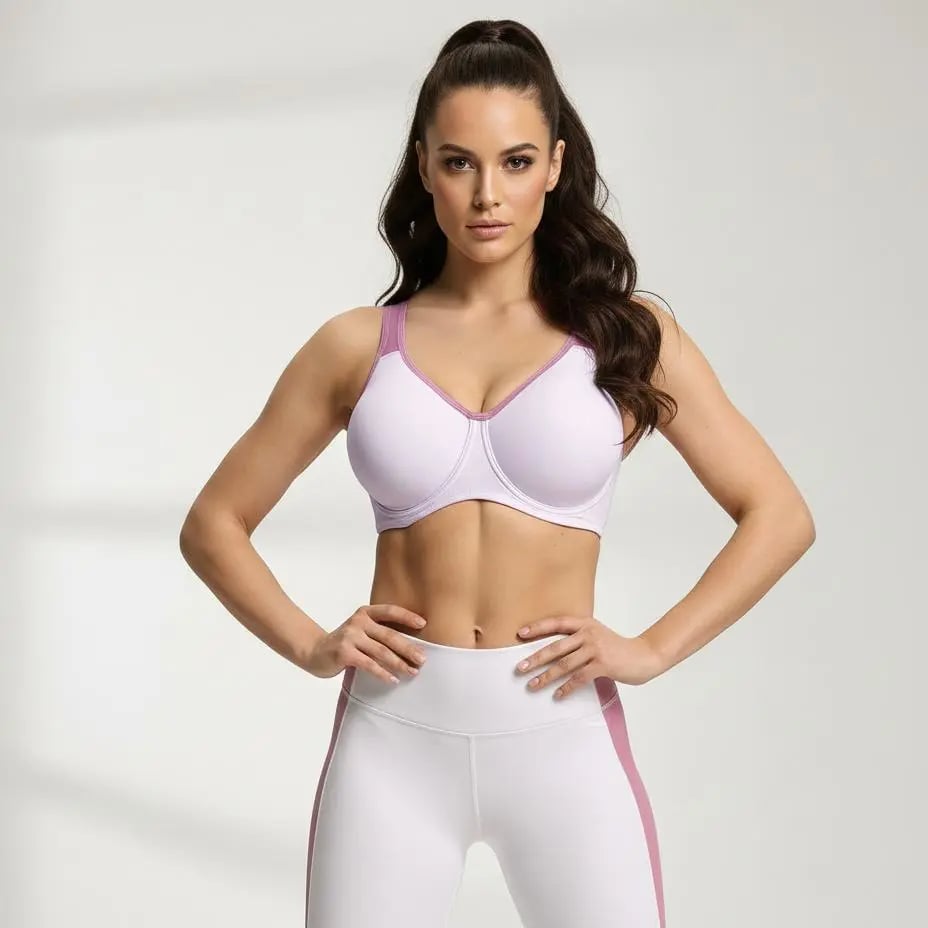 💥Soft Support Non-padded Unlined Full Coverage Wide Strap Outside Underwire Sports Bra