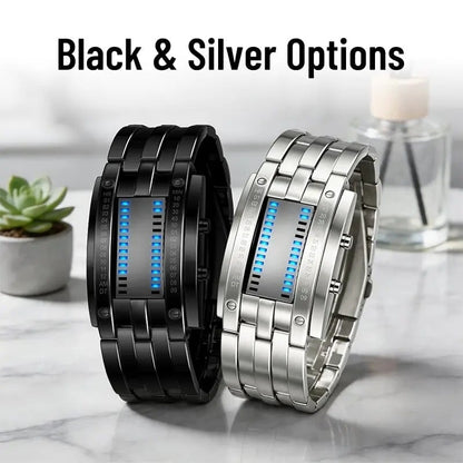 🎁Last Day Promotion 49% OFF🔥Binary LED Digital Watch, Square Face with Zinc Alloy Band, Unisex Casual Timepiece