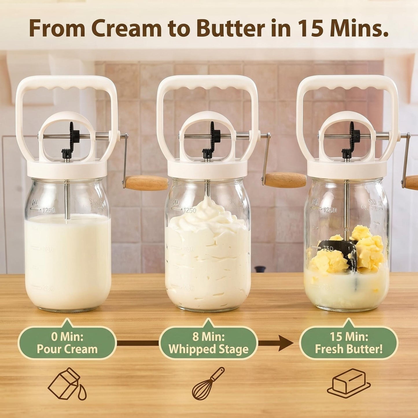 ChurnCraftTM🧈Hand Crank Butter Churner