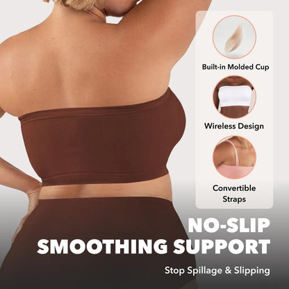 Wireless Backless Bandeau Bra Anti‑Slip Convertible Straps Plus Size
