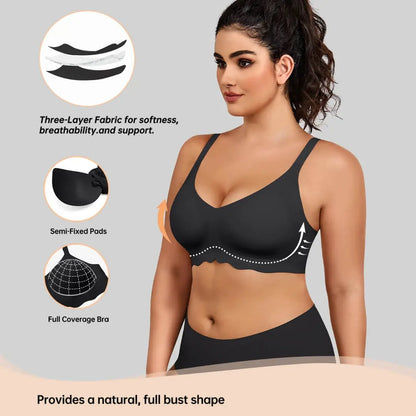 Women Seamless Wireless Everyday Bra Comfortable Push Up Womenswear Full Coverage No Underwire Supportive Bra