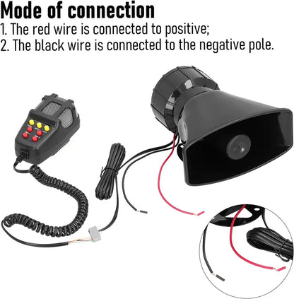 🚗🔊 12V Power Car Exterior Sound Speaker Kit with Mic, 7-Tone Horn
