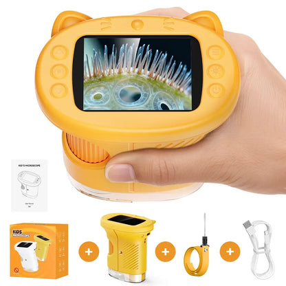 🎁Perfect Gift🎁1000X Handheld Microscope for Kids with 4K 2.0" Screen, Photo & Video Camera