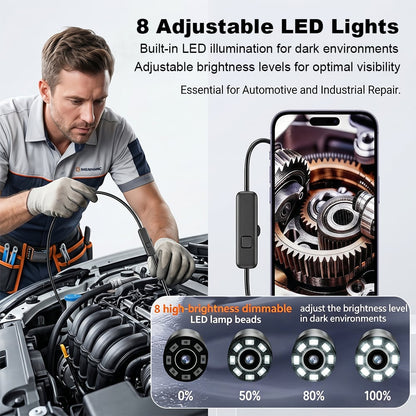 🔍 Endoscope Camera with Light – 1920P HD Inspection Tool