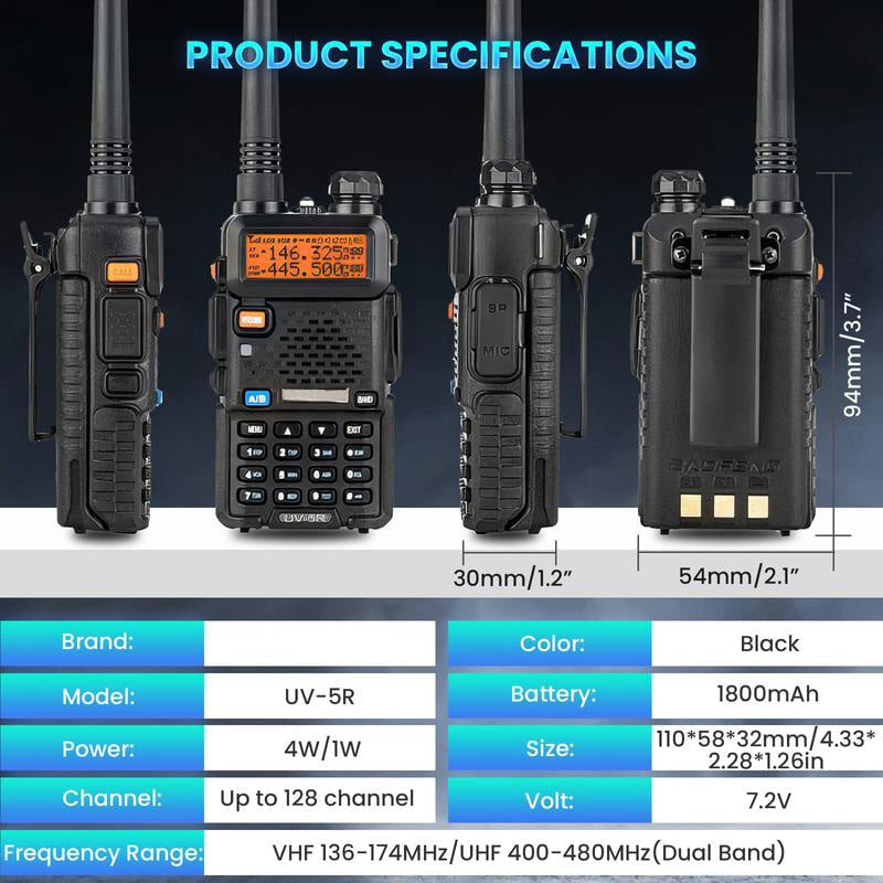 UV-5R Ham Radio Long Range UV5R Two Way Radio Dual Band Walkie