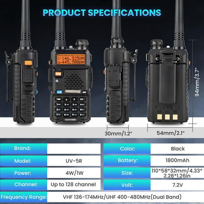 UV-5R Ham Radio Long Range UV5R Two Way Radio Dual Band Walkie