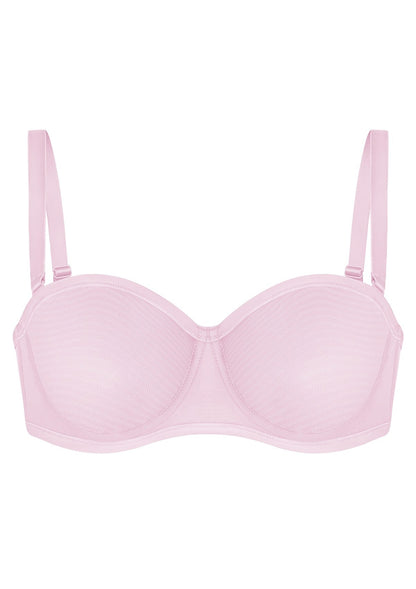 Bella Sheer Mesh Unlined Underwire Strapless Balconette Bra